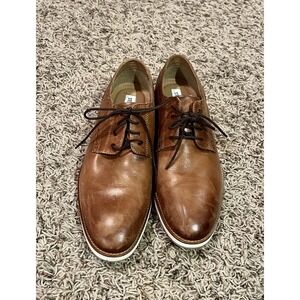 STEVE MADDEN Men's Leather Tan Lace Up Shoes Size 10.5 - New w/ Box